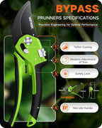 Bypass Secateurs for Small Hands with Continuously Adjustable Grip