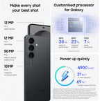 Samsung Galaxy S26+ AI Phone, Customised AP Processor, 50 MP Camera, 12 GB Memory, 256 GB Storage, 4900 mAh Battery, Galaxy AI, Black, 3 Year Extended Warranty (UK Version)