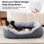 INVENHO Medium Dog Beds for Medium Dogs Washable, Rectangle Dog Bed Medium Size Dog, Orthopedic Dog Bed, Warming Soft Calming Sleeping Puppy Bed Durable Pet Bed with Anti-Slip Bottom M(30"x24"x9")