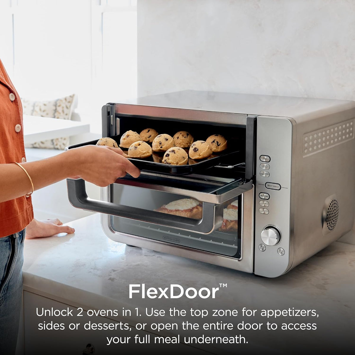 Ninja Double Stack XL Countertop Oven, 12-in-1, Stainless Steel, DCT601 | DualZone, Smart Finish, FlavorSeal, Fits 4.5 lb chicken & 6 lbs wings, Air fry, bake, broil