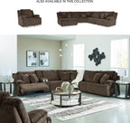 Signature Design by Ashley Top Tier Rocker Recliner Chair, Oversized Wide Seat, Cozy Corduroy Velvet Polyester Upholstery, Manual Pull Tab Lounge Chair for Living Room, No Assembly Required, Chocolate
