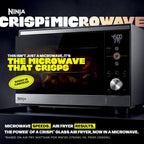 Ninja® Crispi™ Microwave & Air Fryer with FusionCrisp, Silver, MW101 | Replaces a countertop microwave and air fryer with 14 functions; Fast 1000W microwave and powerful 1700W Ninja® air fryer.