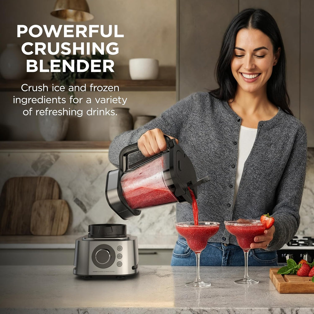 Ninja Foodi Power Blender & Processor System, 7 Functions, Silver, SS401 | 72-oz blend & processing pitcher plus XL smoothie bowl maker & nutrient extractor. 7 functions, dishwasher safe.