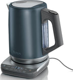 Ninja KT200BL Precision Temperature Electric Kettle, 7-Cup, Blue Stainless | 1500 watts, BPA Free, Hold Temp Setting
