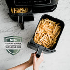 Ninja Foodi Air Fryer, 10 Qt DualZone, 6-in-1, Black, DZ302 | Air fry, broil, roast, keep warm, dehydrate, bake, 2x5 Qt baskets, Fits 8 lbs wings