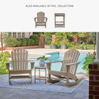 Signature Design by Ashley Sundown Treasure HDPE Outdoor Rocking Chair | All-weather HDPE resin Adirondack chair with built-in cup holder, Classic slat-back design for porches and patios