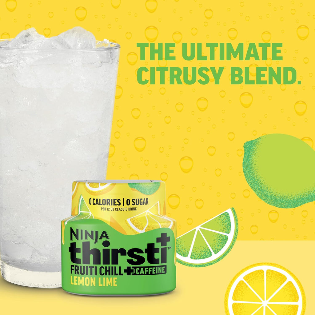 Ninja Thirsti Flavored Water Drops, Fruiti Chill+ Lemon Lime, Zero Calories | Zero Sugar, 3 Pack, Compatible with All Ninja Thirsti Drink Systems - WC1000, WC2000 & WC3000 Series, WCFLELIAM