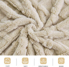Aganear Fleece Throw Blanket for Couch, Fall Boho Blankets,50"x60" Khaki