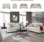 Signature Design by Ashley Oversized Ottoman Coffee Table, Stone, Aviemore | 38-in large ottoman, 100% polyester chenille, Durable and comfortable cushions, Reinforced frame, No assembly required