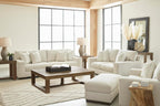 Signature Design by Ashley Oversized Accent Chair and a Half, Birch Beige | Plush textured polyester chenille with track arms, Sag-resistant platform foundation, Reversible cushions, Maggie Series