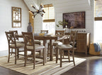 Signature Design by Ashley Rustic Counter Height Bar Stool, Set of 2, Beige