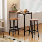 HOMCOM Bar Stools Tall Bar Chairs with Steel Frame Set of 2 Brown