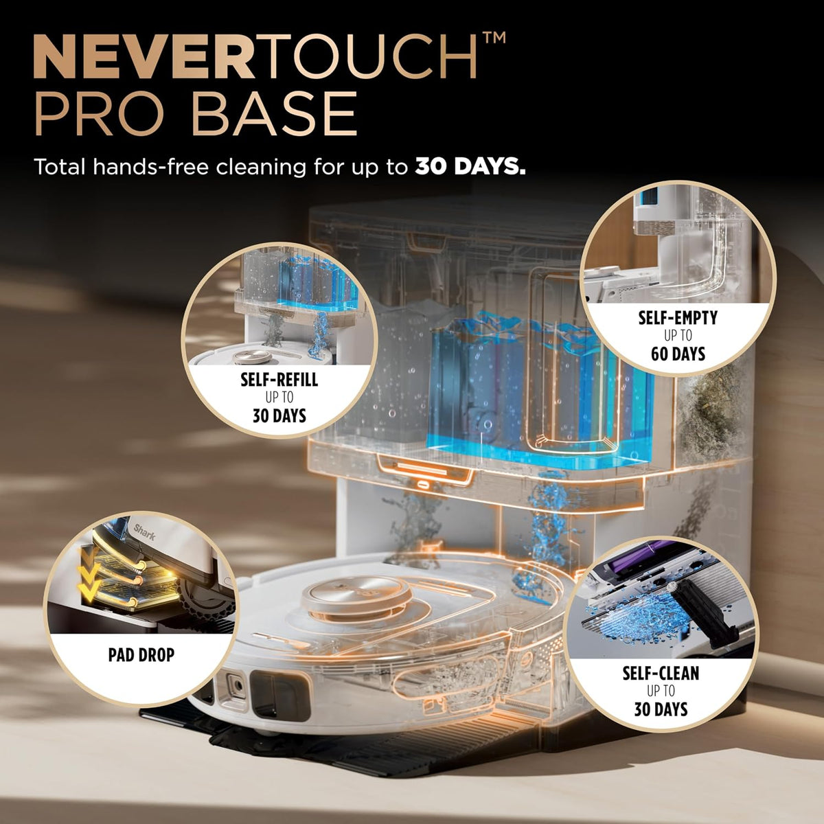 Shark PowerDetect Robot Vacuum & Mop Combo, 60-Day Self-Empty, AV2800ZE