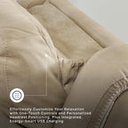 Signature Design by Ashley Power Reclining Sofa, Living Room Couch, Sand | Sand spill-resistant easy-to-clean water-resistant performance fabric, Power headrest, Zero-draw USB, Next-Gen Durapella