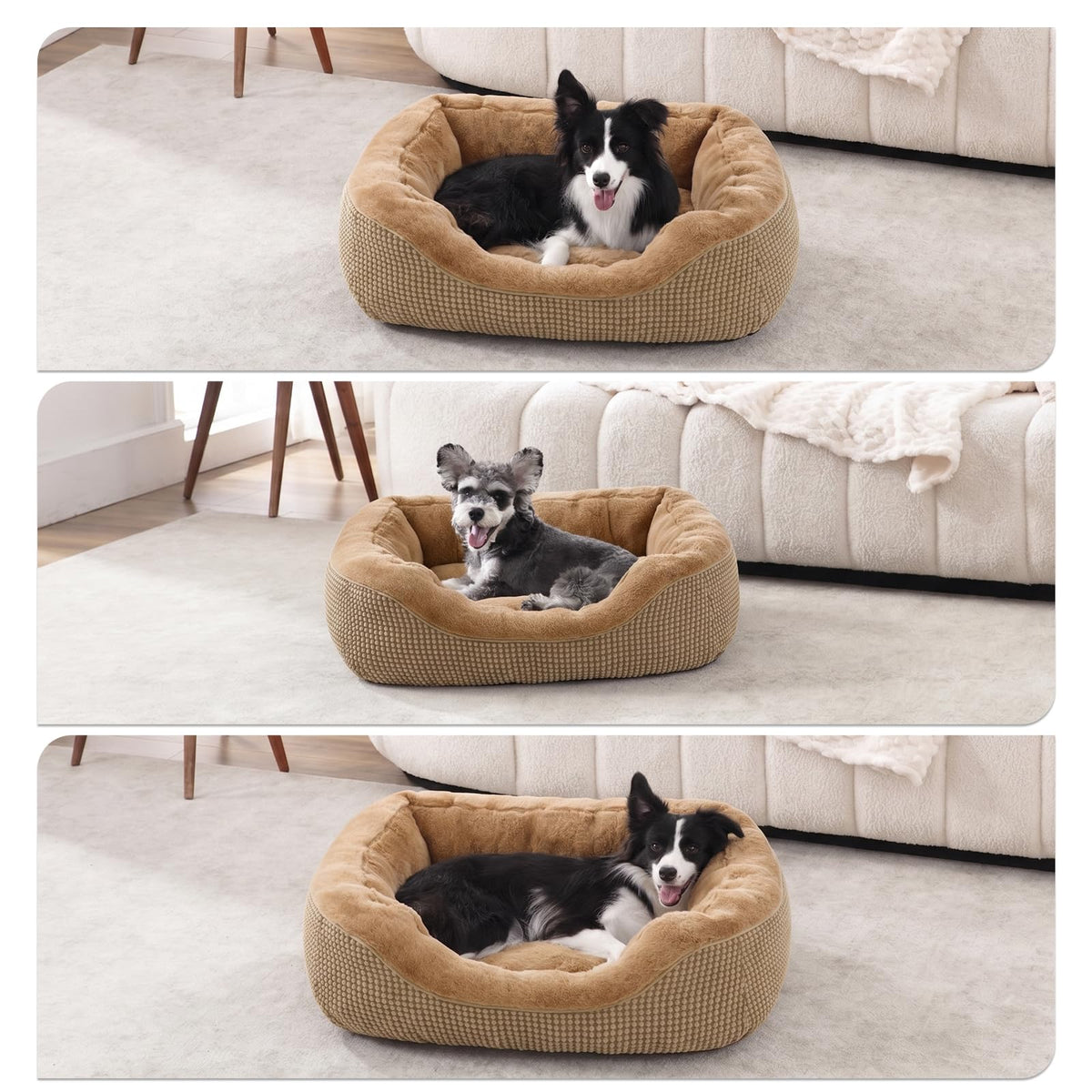 INVENHO Medium Dog Beds for Medium Dogs Washable, Rectangle Dog Bed Medium Size Dog, Orthopedic Dog Bed, Warming Soft Calming Sleeping Puppy Bed Durable Pet Bed with Anti-Slip Bottom M(30"x24"x9")