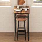 HOMCOM Bar Stools Tall Bar Chairs with Steel Frame Set of 2 Brown
