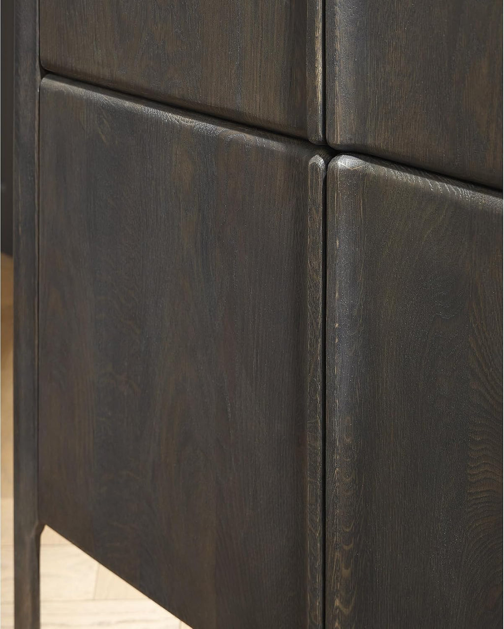 Signature Design by Ashley Fully Assembled Accent Cabinet, Espresso | Modern accent cabinet, Solid oak and engineered wood, 4 doors, 6 fixed interior shelves, Orsonal Series