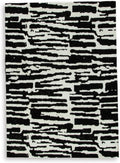 Signature Design by Ashley Bramshaw Area Rug, 5x7, Black and White | Soft 9 mm pile for underfoot comfort, High-contrast abstract pattern, Durable machine-woven polyester