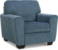 Signature Design by Ashley Cashton Oversized Accent Chair, Blue Arm Chair | Soft 100% polyester chenille, Durable wood and engineered wood frame, Spacious design for ultimate living room comfort