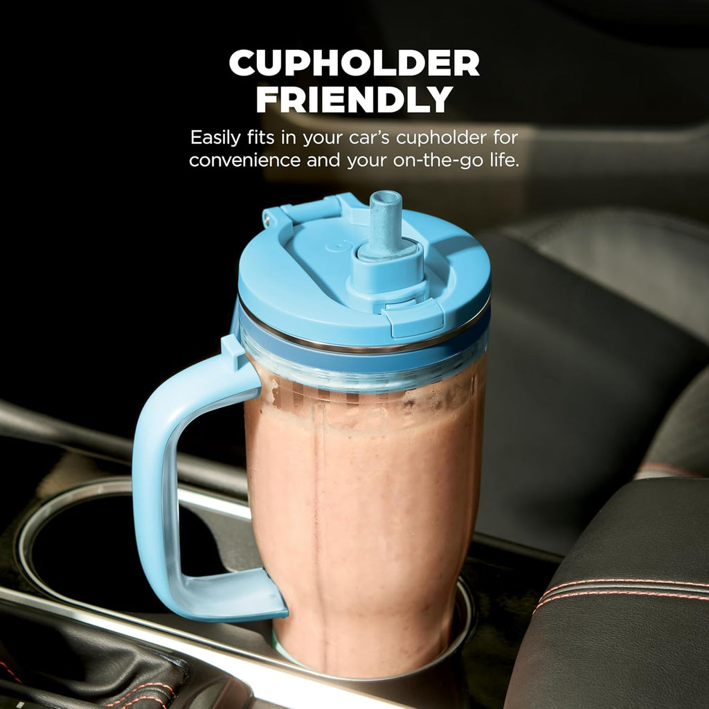 Ninja BlendBOSS Personal Blender, 26oz Tumbler, 1200PW, DB351BL | 1200-peak-watt BlendBOSS crushes ice to snow. 26-oz leakproof tumbler, chug spout & detachable straw. Dishwasher safe.