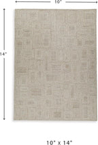 Signature Design by Ashley Geometric Area Rug, Modern Hand-Tufted 10x14 | 80% polyester and 20% wool, 0.63-inch thick pile, Cotton backing, Living room use, 115 lbs weight, Brickburgh Series