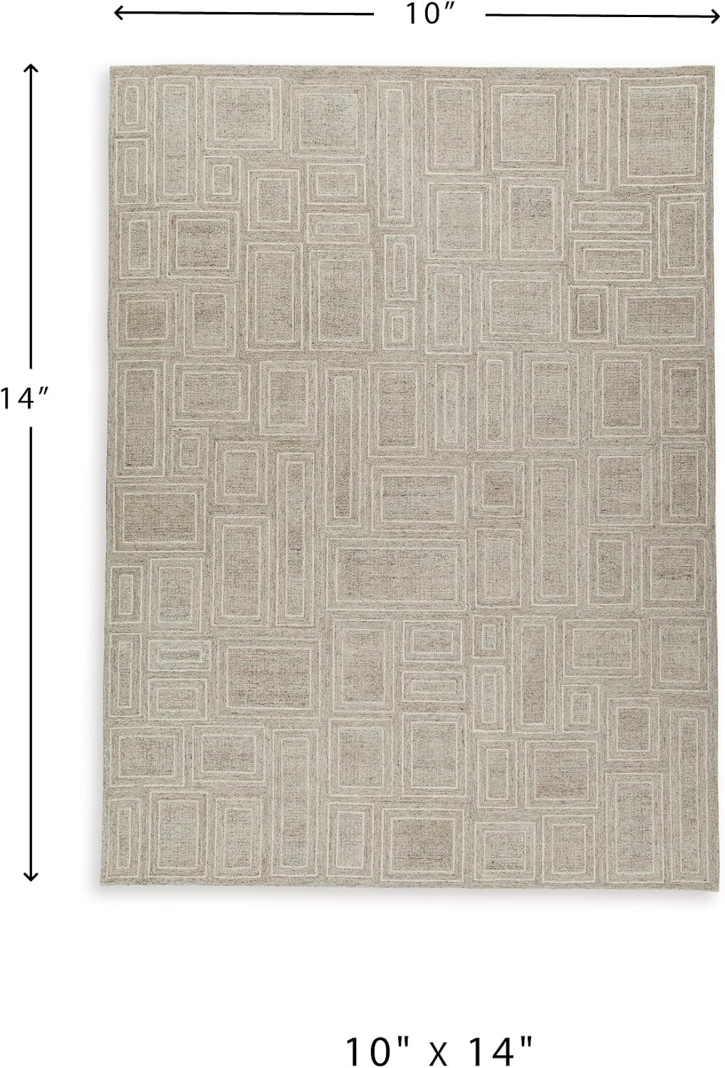 Signature Design by Ashley Geometric Area Rug, Modern Hand-Tufted 10x14 | 80% polyester and 20% wool, 0.63-inch thick pile, Cotton backing, Living room use, 115 lbs weight, Brickburgh Series