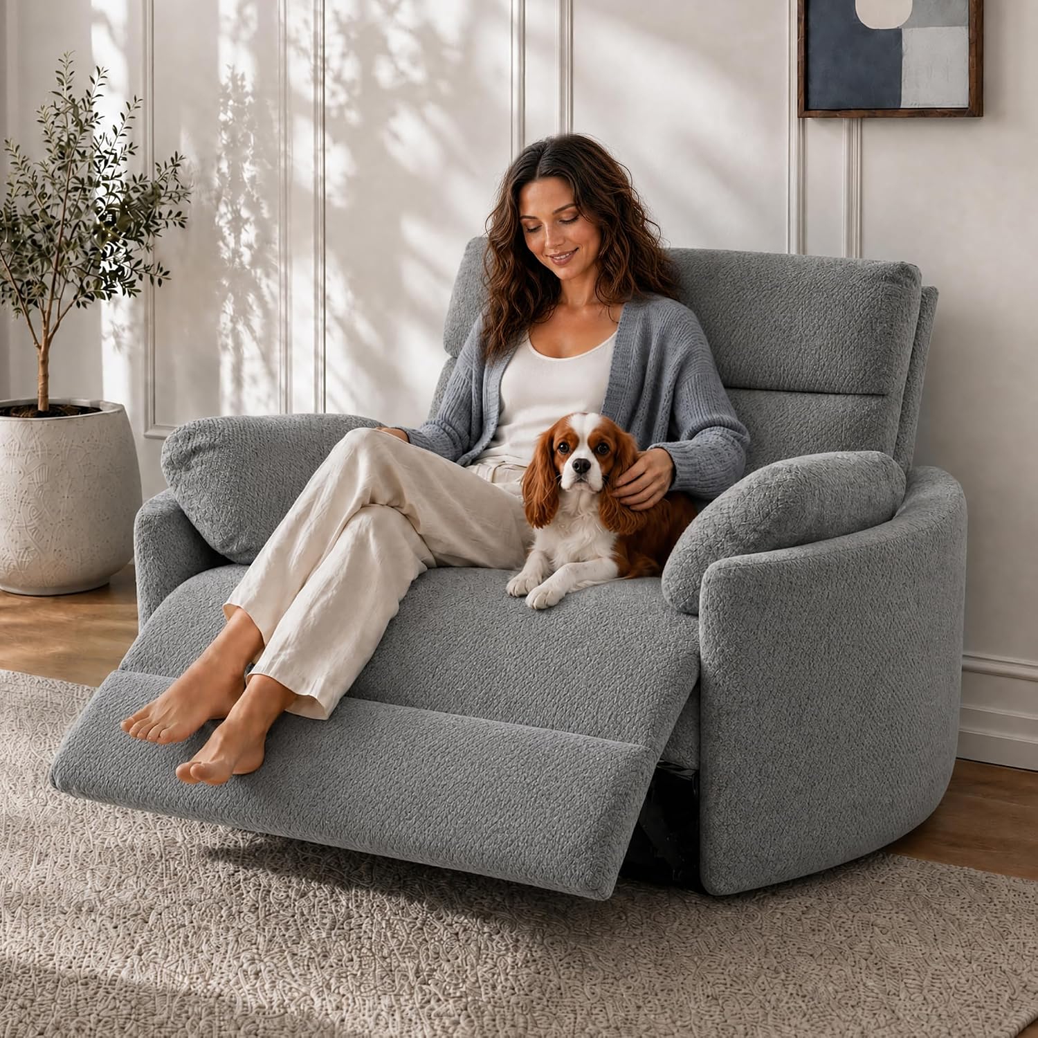 Tivra™ Mochi Oversized Power Recliner - 54" Luxury Lounging Chair