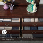Signature Design by Ashley Alisdair 6 Drawer Bedroom Dresser, Dark Brown | Durable engineered wood, Classic Louis Philippe-style moulding, 6 spacious drawers for master bedroom storage