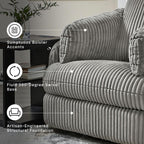 Signature Design by Ashley Tie-Breaker Swivel Glider Recliner, 2 Bolster Pillows, Hidden Storage, Fabric Upholstery, 41.38" W x 40.25" D x 39.75" H, Light Gray