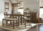 Signature Design by Ashley Rustic Counter Height Bar Stool, Set of 2, Beige