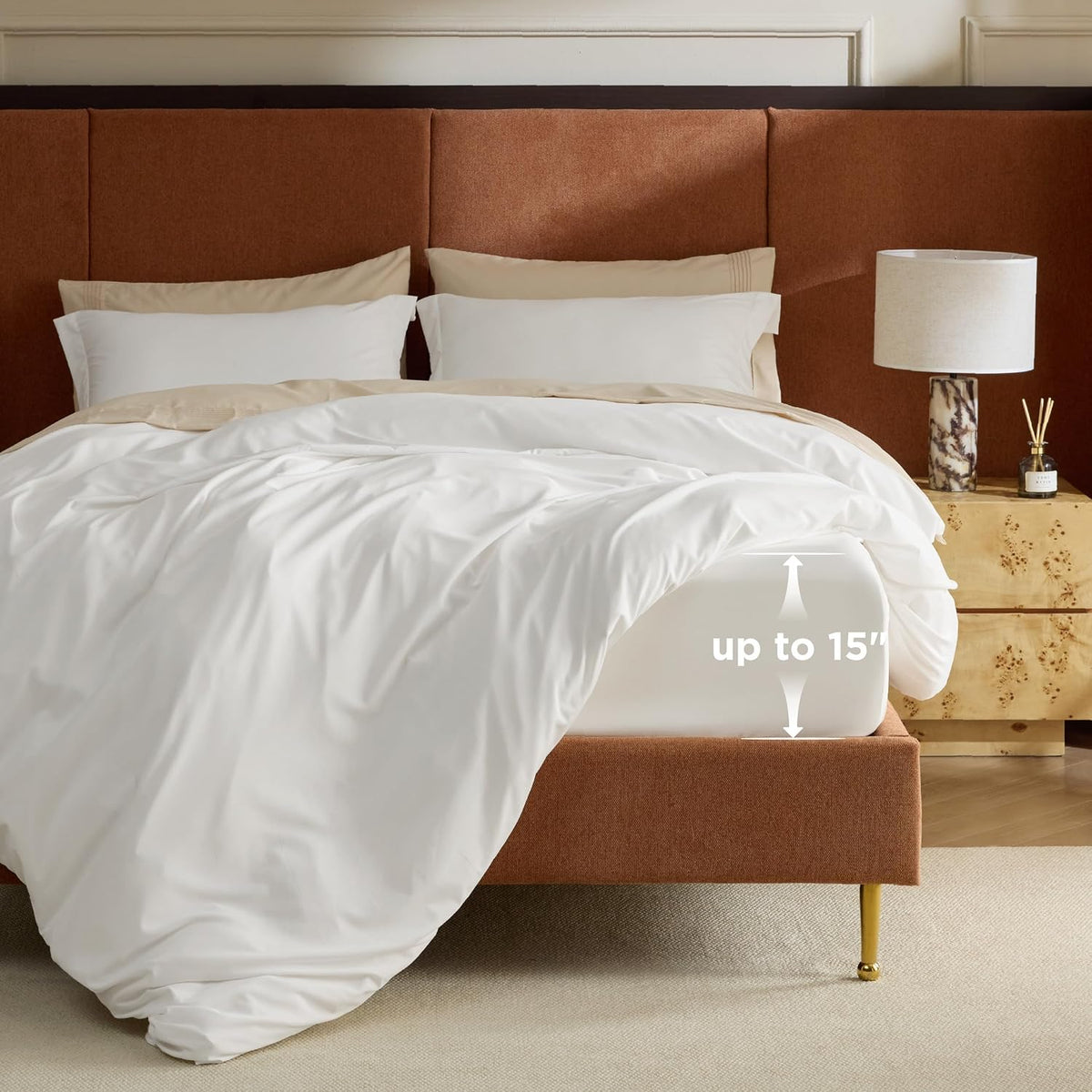Bedsure Duvet Cover Queen Size, 3Pcs Soft Double Brushed Bedding Set, White
