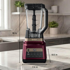 Ninja Professional Plus Kitchen System, 1400WP, Auto-iQ, Red, BN801RD1BRN | 5 functions for smoothies, chopping & dough with Auto-iQ. 72-oz blender pitcher, 64-oz processor, (2) 24-oz cups.