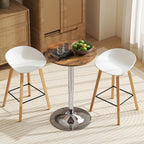HOMCOM Round Bar Table 360 Degree Swivel Adjustable Height Rustic Brown