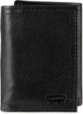 Levi's Men's Trifold Wallet - Sleek and Slim Includes ID Window and Credit Card Holder,Black Embossed Logo