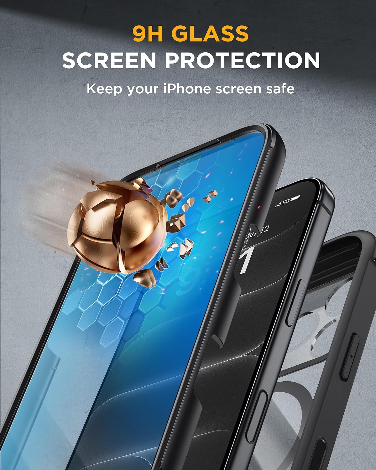 Miracase for iPhone 18 Pro Case Full-Body Cover with Glass Screen Protector