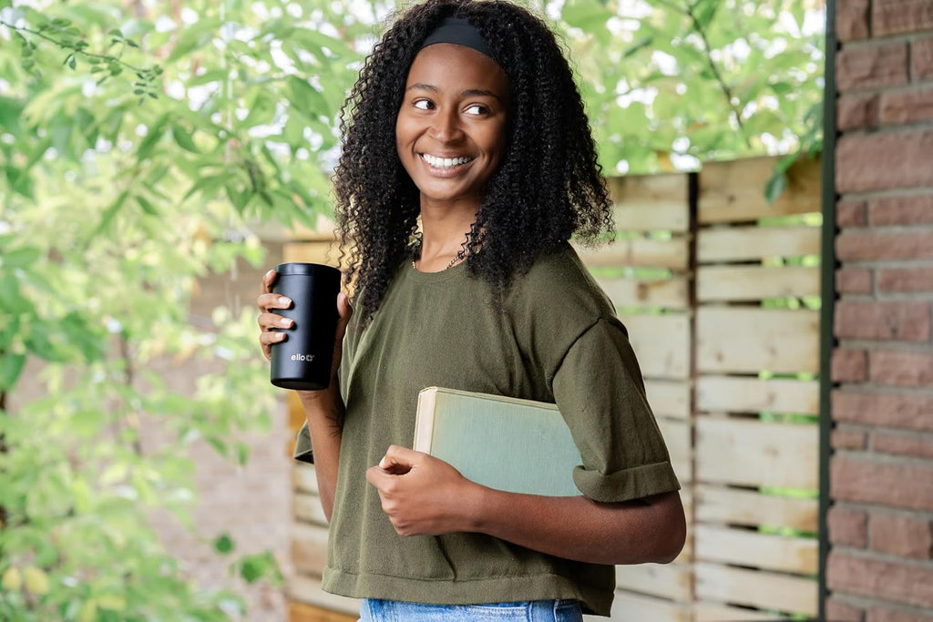 Ello Jones 11oz Insulated Stainless Steel Leakproof Travel Mug, Black