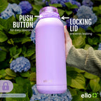 Ello Cooper 22oz Insulated Stainless Steel Water Bottle with Straw, Blue