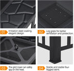Yaheetech Multifunctional Fire Pit Table 32in Square Metal Firepit Stove