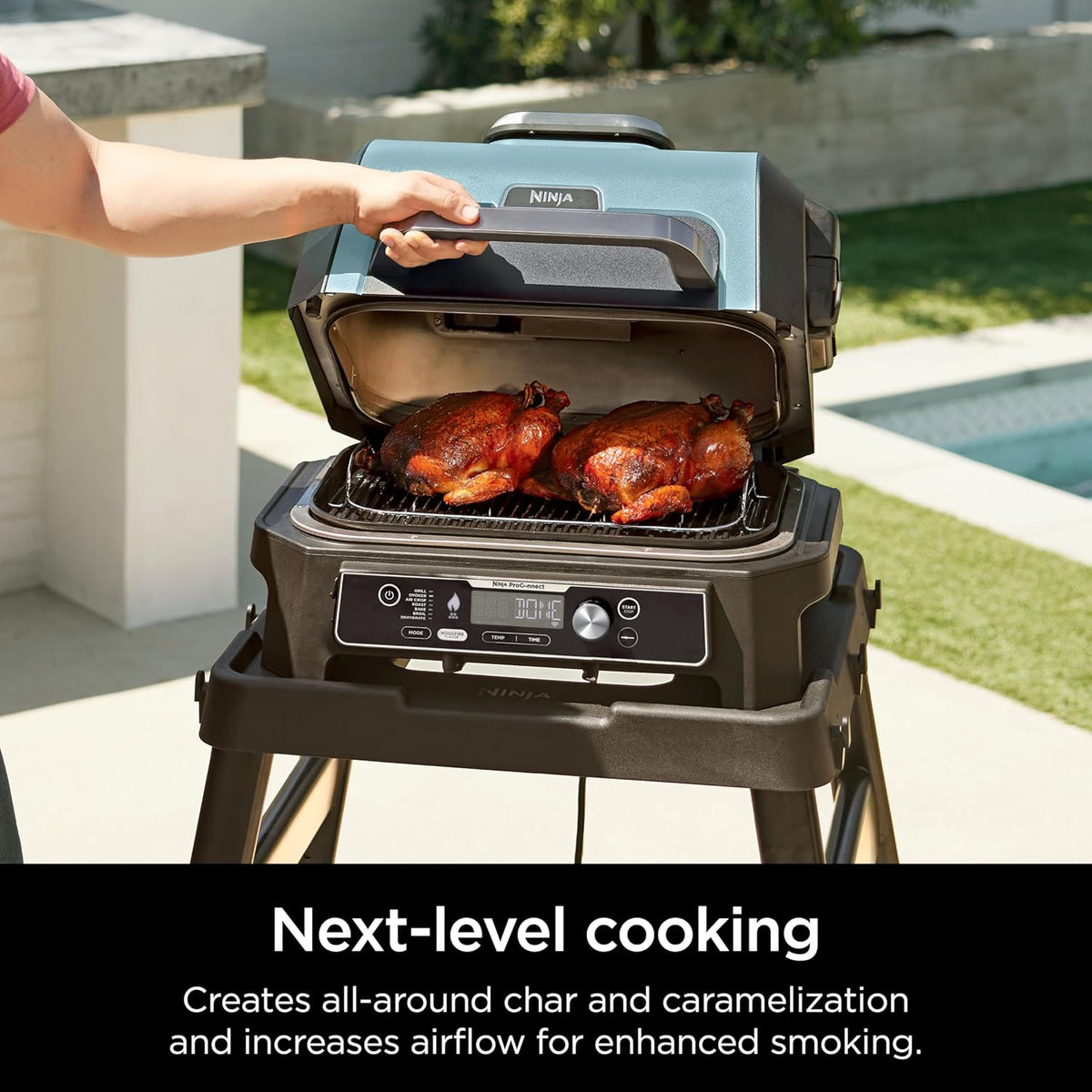 Ninja Woodfire XL Roast & Smoke Rack, for OG800/OG900, Steel, Silver | Ninja Woodfire XL Roast & Smoke Rack lifts food for all-around charring and increased airflow fitting the OG800/OG900 series