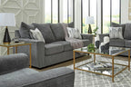 Signature Design by Ashley Stairatt Upholstered Accent Chair, Gravel Gray | 100% polyester fabric, Smooth platform foundation, 38 in width, Attached back and loose seat cushions, Flared arms