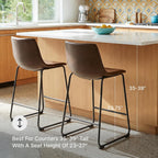 Signature Design by Ashley Counter Height Bar Stools, Set of 2, Brown