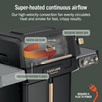 Ninja FlexFlame ProConnect Grill & Smoker, 5-in-1, Black/Gold, PG305 | Ninja FlexFlame ProConnect smokes & griddles with 200-600°F precision, synced to your phone for real-time cook alerts.