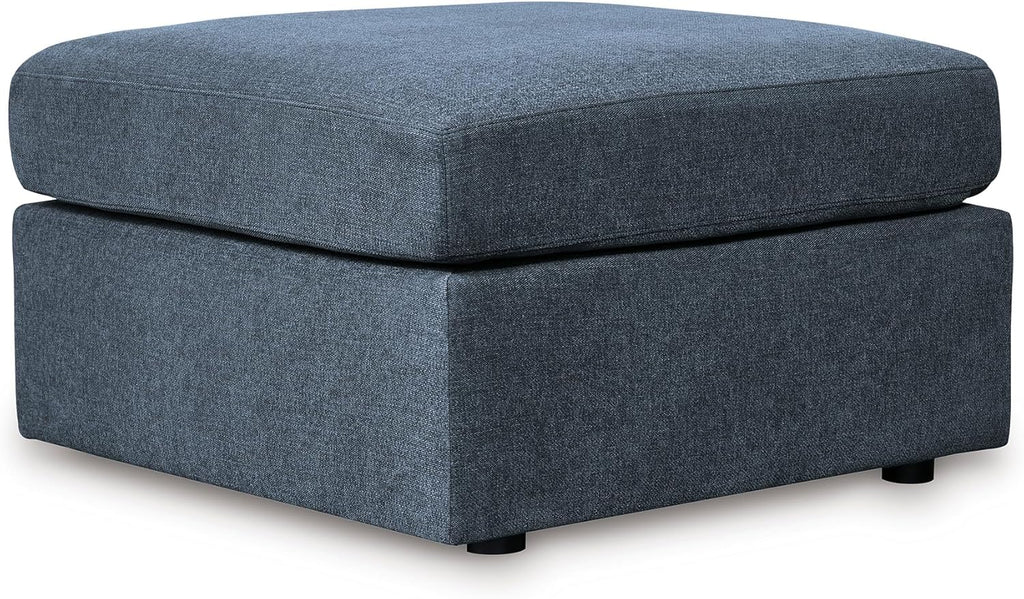 Signature Design by Ashley Modmax Oversized Square Accent Ottoman, Ink Blue | Stain-resistant Next-Gen Nuvella performance fabric, 32 in square footprint, Fits modular sectionals, No assembly required