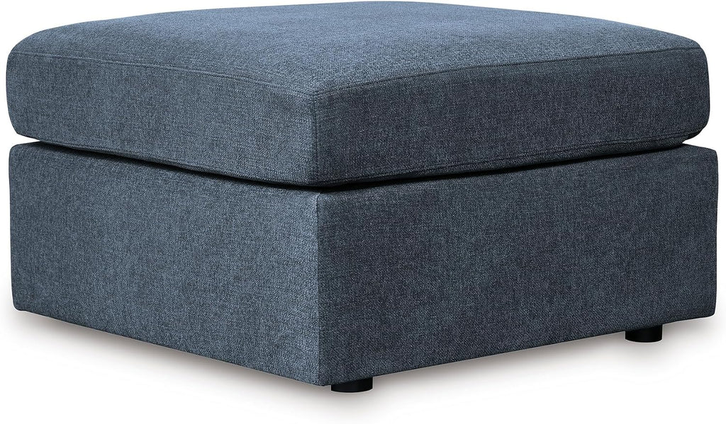 Signature Design by Ashley Modmax Oversized Square Accent Ottoman, Ink Blue | Stain-resistant Next-Gen Nuvella performance fabric, 32 in square footprint, Fits modular sectionals, No assembly required