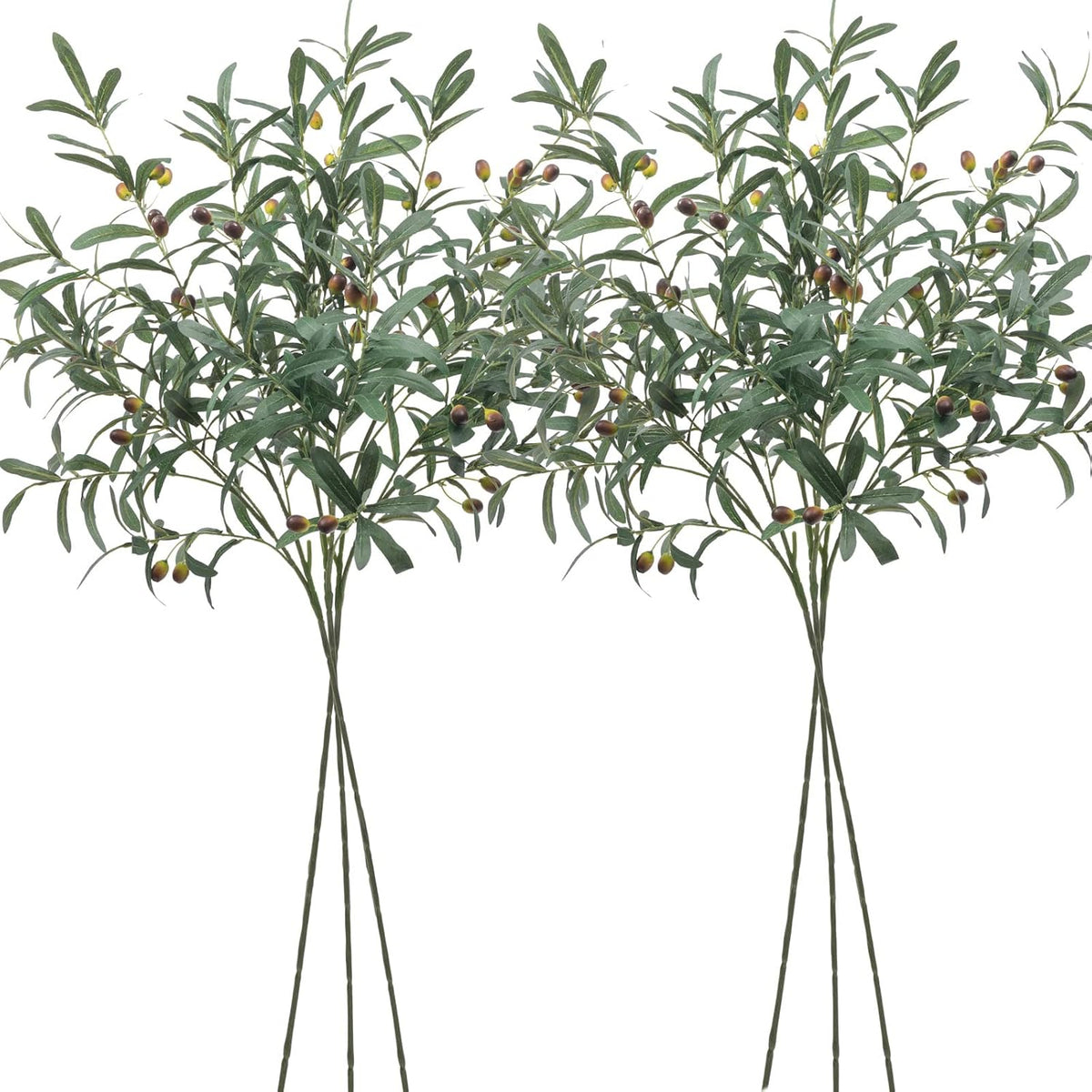 SHACOS 4 PCS 28 inch Artificial Olive Branches for Vases Greenery Olive Stems Faux Tree Branch Twig for Home Wedding Shop Office Garden Decor DIY Floral Crafts