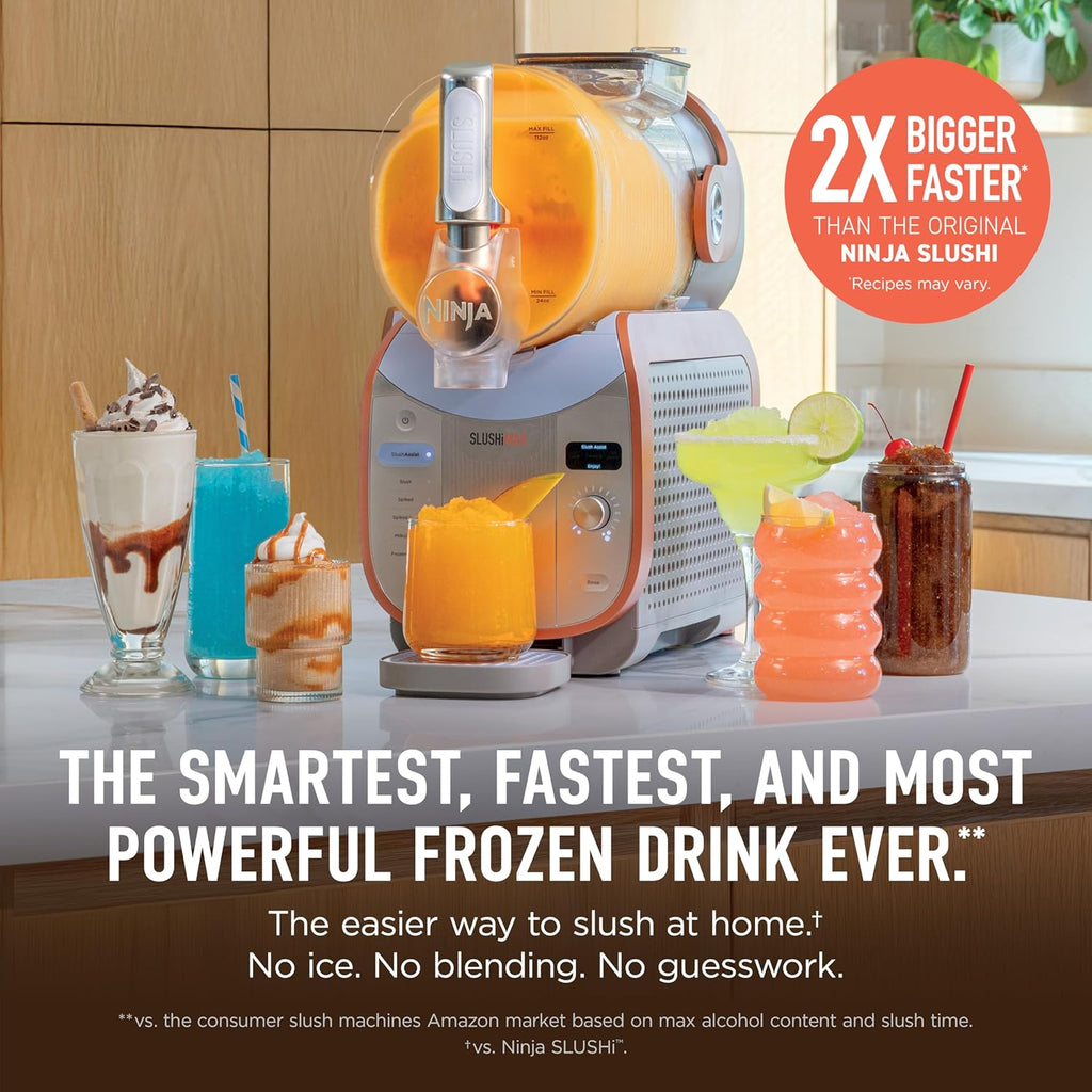 Ninja SLUSHi MAX Smart Frozen Drink Maker, 12+ Servings, Peach, FS605 | 2X BIGGER & 2X FASTER than the original Ninja SLUSHi, SlushAssist Technology, XXL 150 oz vessel, 12+ servings