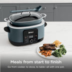 Ninja® PossibleCooker™ PRO 14-in-1, 8.5-qt, Sea Salt Gray, MC1001 | 14-in-1 replaces 14 appliances, Triple Fusion Heat®, slow cook, sauté, roast & steam, nonstick oven-safe pot to 500°F.