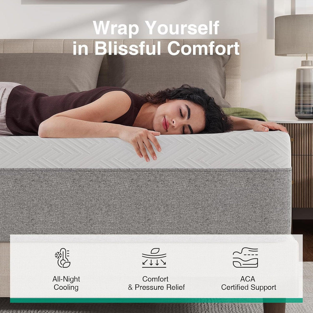 Novilla King Size Mattress, 12 Inch Gel Memory Foam King Mattress in a Box