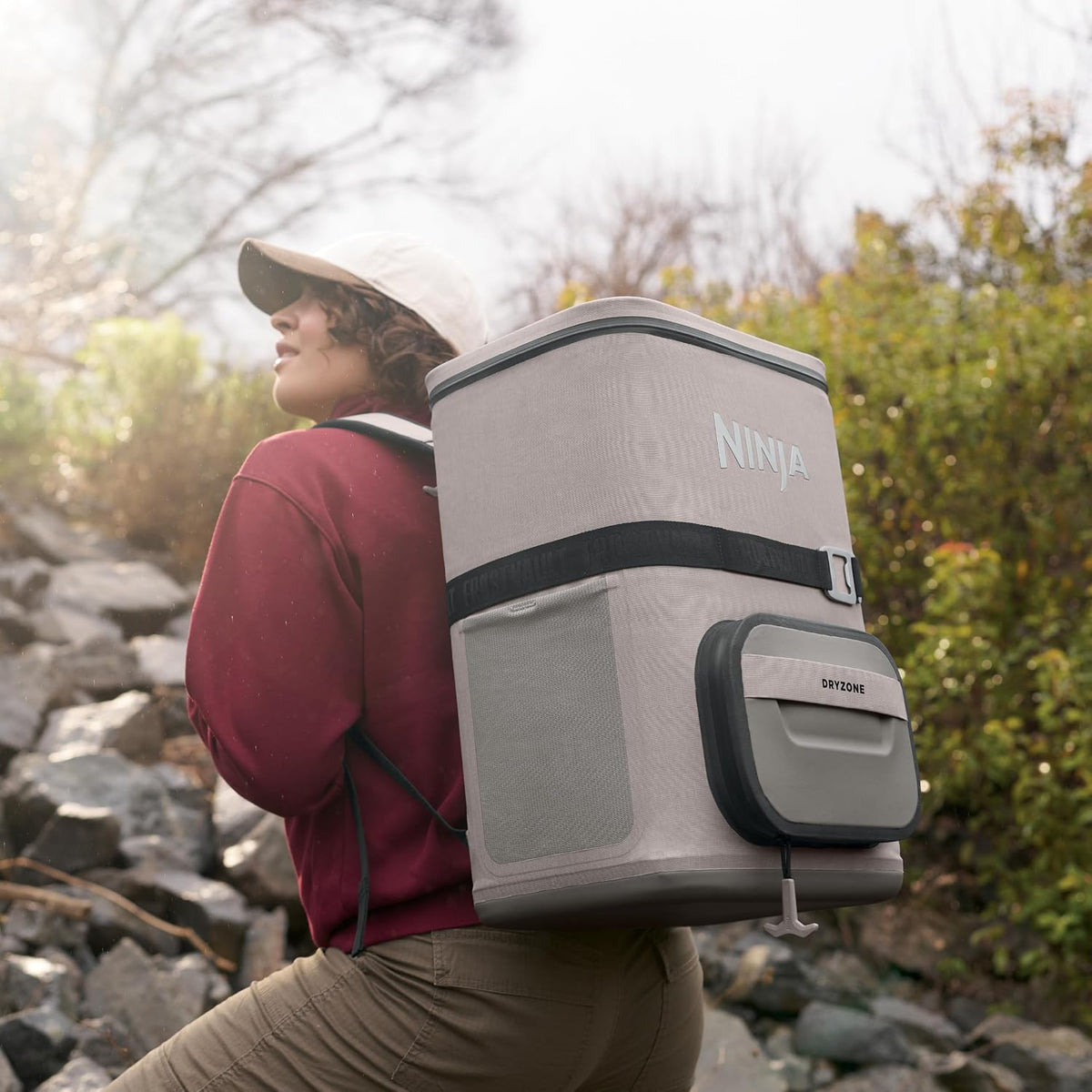 Ninja FrostVault™ Go XL Soft Backpack Cooler, Dry Storage, Birch Beige | Ninja FrostVault Go XL soft cooler, stays cool for hours with a leakproof, easy-access lid, and carries like a backpack