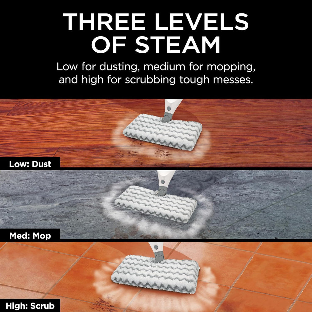 Shark Professional Steam Pocket Mop with 2 Double-sided Pads, White, S3601